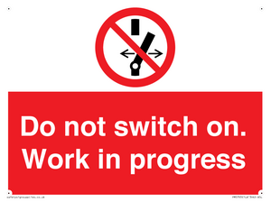 Do not switch on. Work in progress
